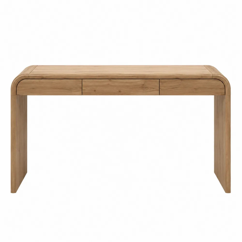 Konsola drewniana dębowa z trzema szufladami 120cm