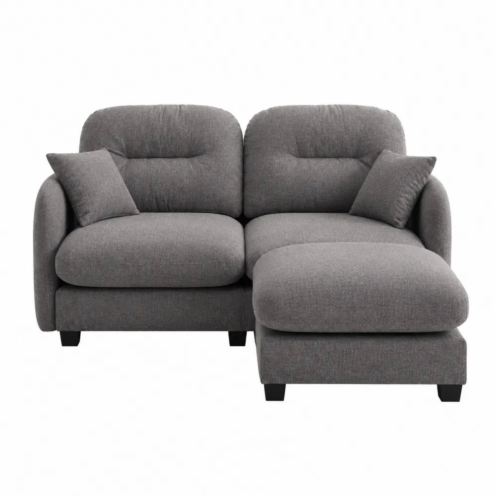 Sofa narożna z poduszkami, tkanina, Szary