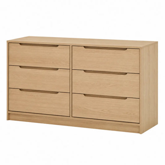 Komoda 6 szuflad z płyty MDF dąb 120x80x40 cm