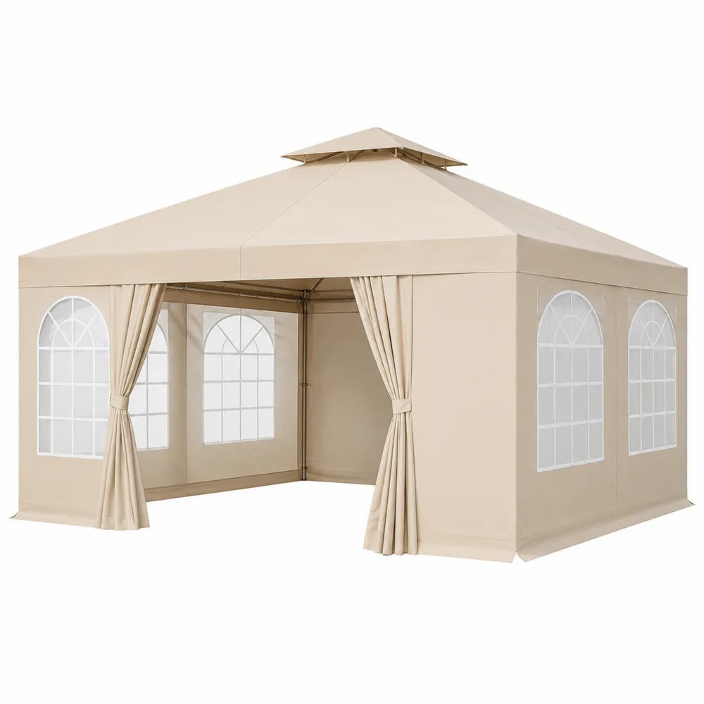 Namiot ogrodowy beżowy, poliester, stal, 3x3m