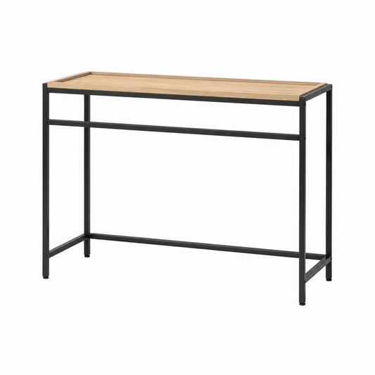 Biurko metalowe z drewnianym blatem 120x40x75 cm