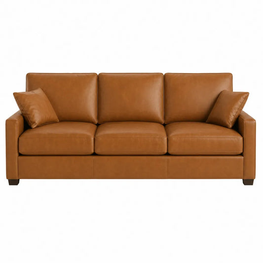 Sofa skórzana 3-osobowa Brązowa