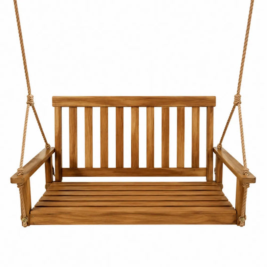 Huśtawka ogrodowa z drewna teak 120 cm