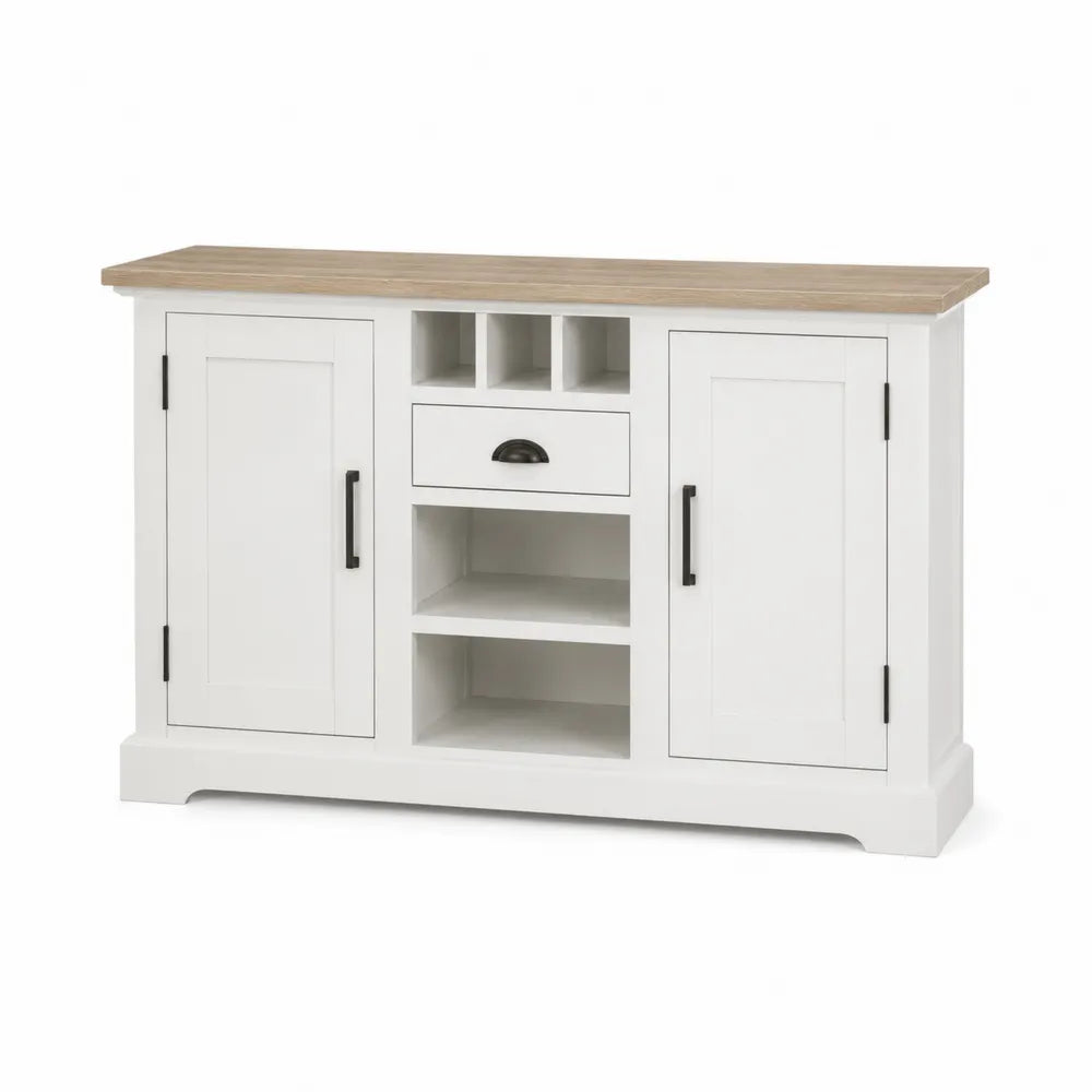 Kredens z MDF i drewnianym blatem, 145cm x 85cm x 45cm
